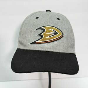 NHL Anaheim Ducks Snapback Hat Mens OS Logo Synthetic Grey Black Solid